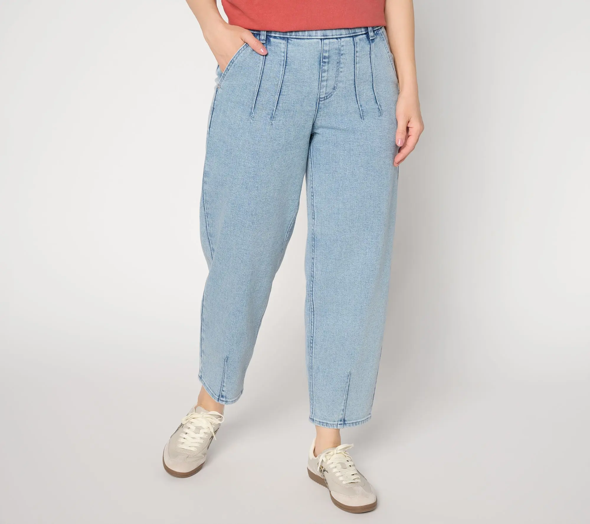 LOGO by Lori Goldstien Regular Indigo Pull On Ankle Jeans