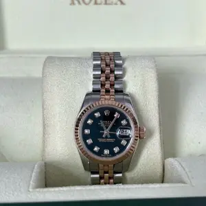 Rolex Datejust, Model 179171, Two-Tone, Black Dial with Original Diamonds, 26mm Case Diameter, Circa 2015, Full Set, N22909459
