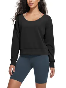 ODODOS Women's Modal Soft-Breezy Wide Scoop Neck Pullover Oversized Long Sleeve Sweatshirts summerwins