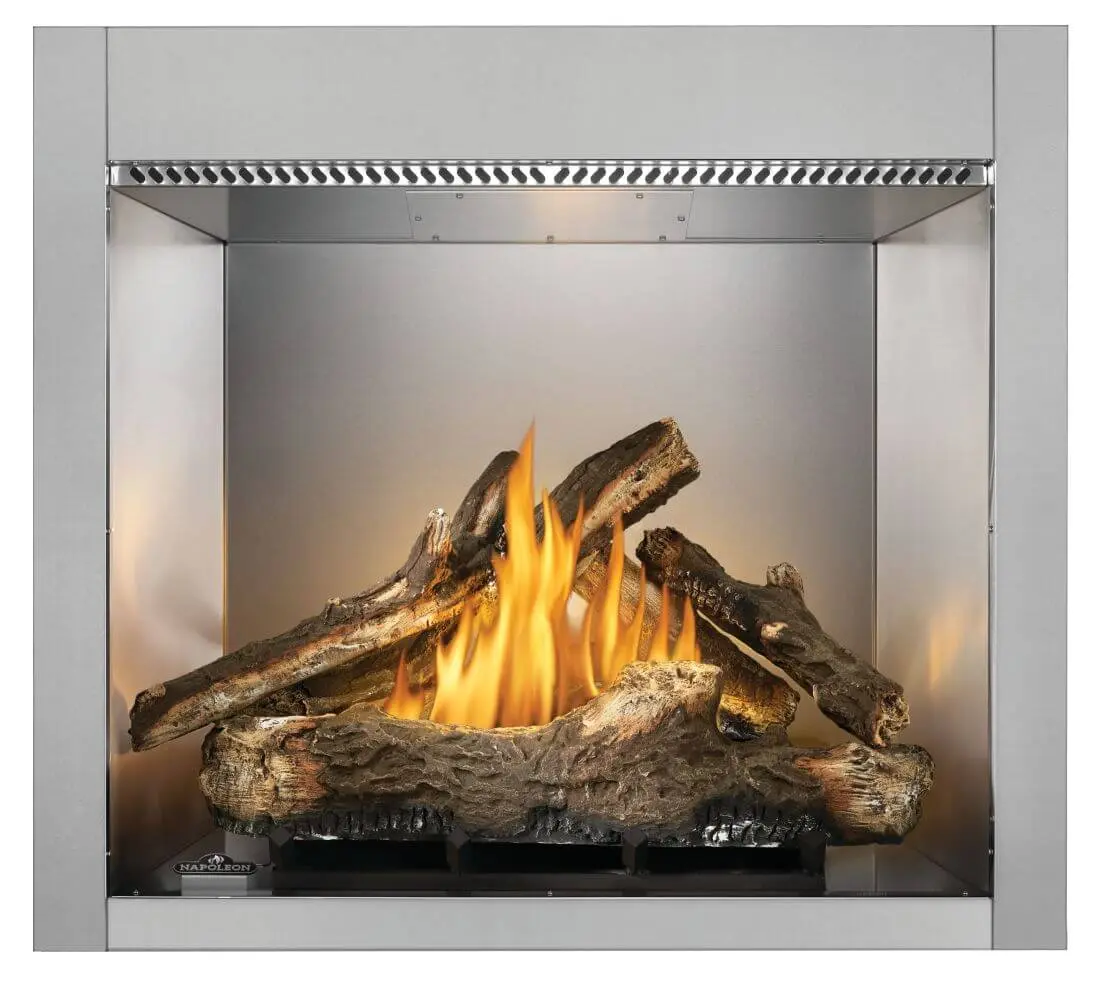 Riverside 36 Natural Gas Outdoor Fireplace - Compact Contemporary, Environmentally Friendly Cleaner Burn, Low Maintenance, Efficient Heat Output, Fire-Rated Materials, Flame Screen, Easy-to-Use for Friends & Lively Parties