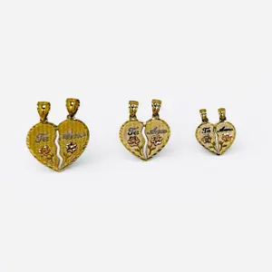 Oroconda Jewelry 14k Gold Heart-Shaped Pendant with Floral Accents and “Te amo” Engraving for Romantic Gifts