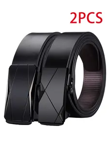 Men's Belt Set of 2, Trendy Business Belts, Fashion Denim Jeans Belts, Trendy Versatile Buckle, Modern Buckle Belts, Ideal for Collar Workers, Business People, Husbands or Boyfriends