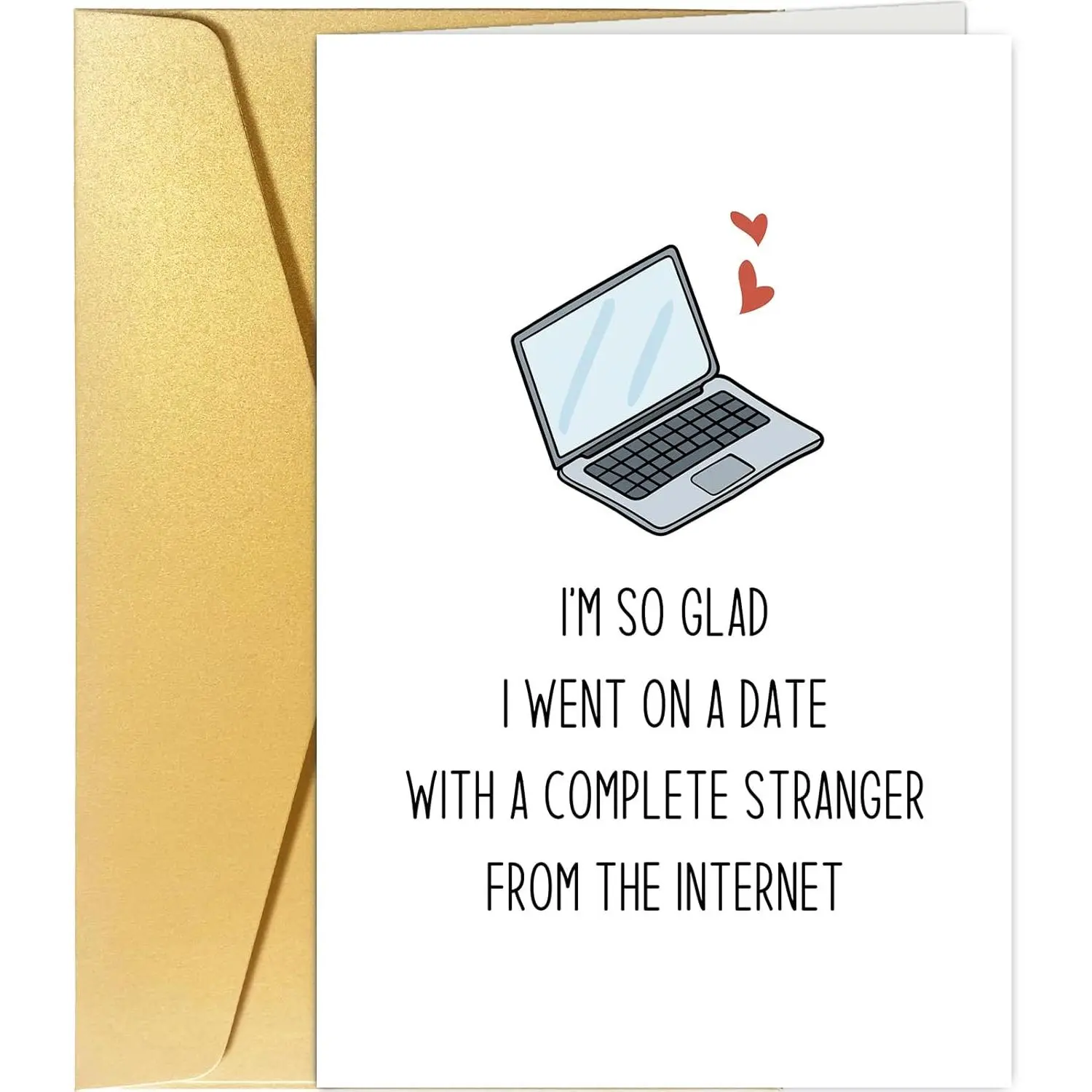 Funny Valentines Day Card for Him Her, Hilarious Anniversary Card for Boyfriend Girlfriend, Cute Online Dating Card for Women Men, Cyber Love Card