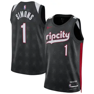 [9Z2B7BU8P24-TRAAI] YOUTH NIKE TRAIL BLAZERS ANFERNEE SIMONS 2024/25 SWINGMAN PLAYER JERSEY CITY EDITION