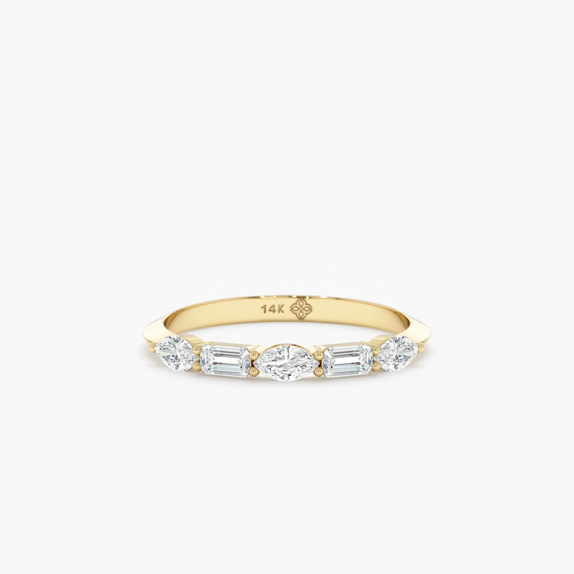 Lab-Grown Diamond Marquise and Emerald cut Wedding Ring, Emmaly