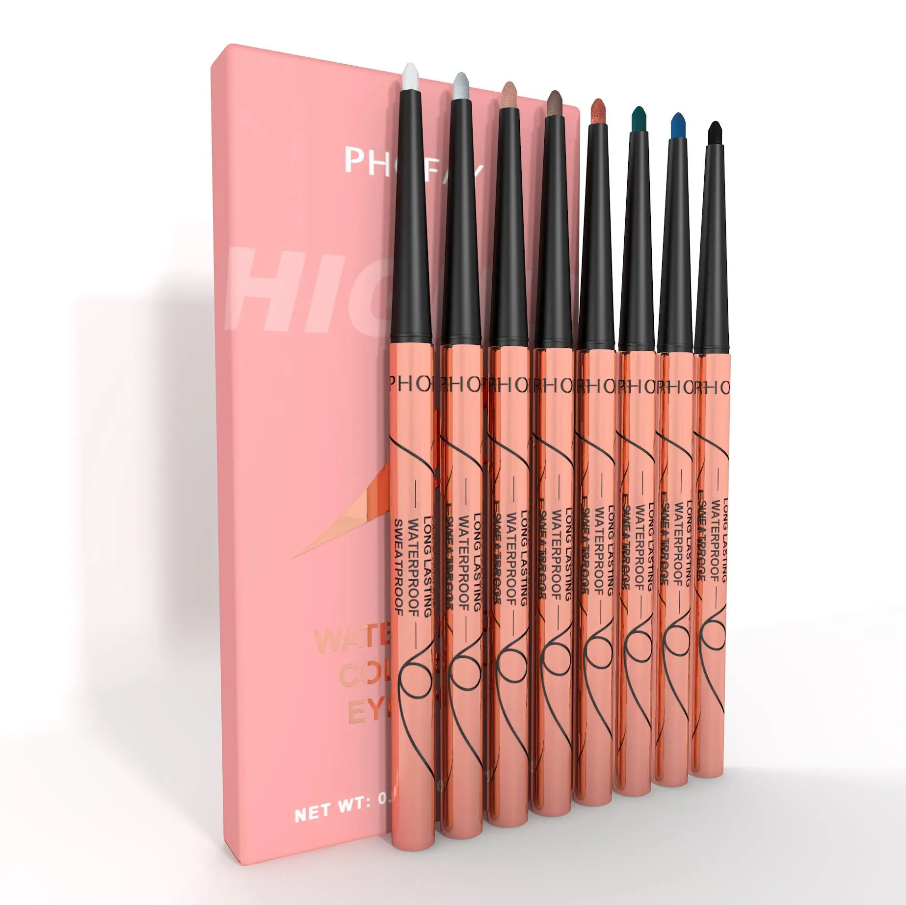 8pc Gel Eyeliner Pencil,Long-listing Quick-drying Eye Black crayon matte Eyeliner Cream Waterproof Eyeliner,Cat Eye MakeupStencil,Smoky Eyeshadow palette Goth Halloween Makeup Kit ,giel's favorite Christmas makeup gift