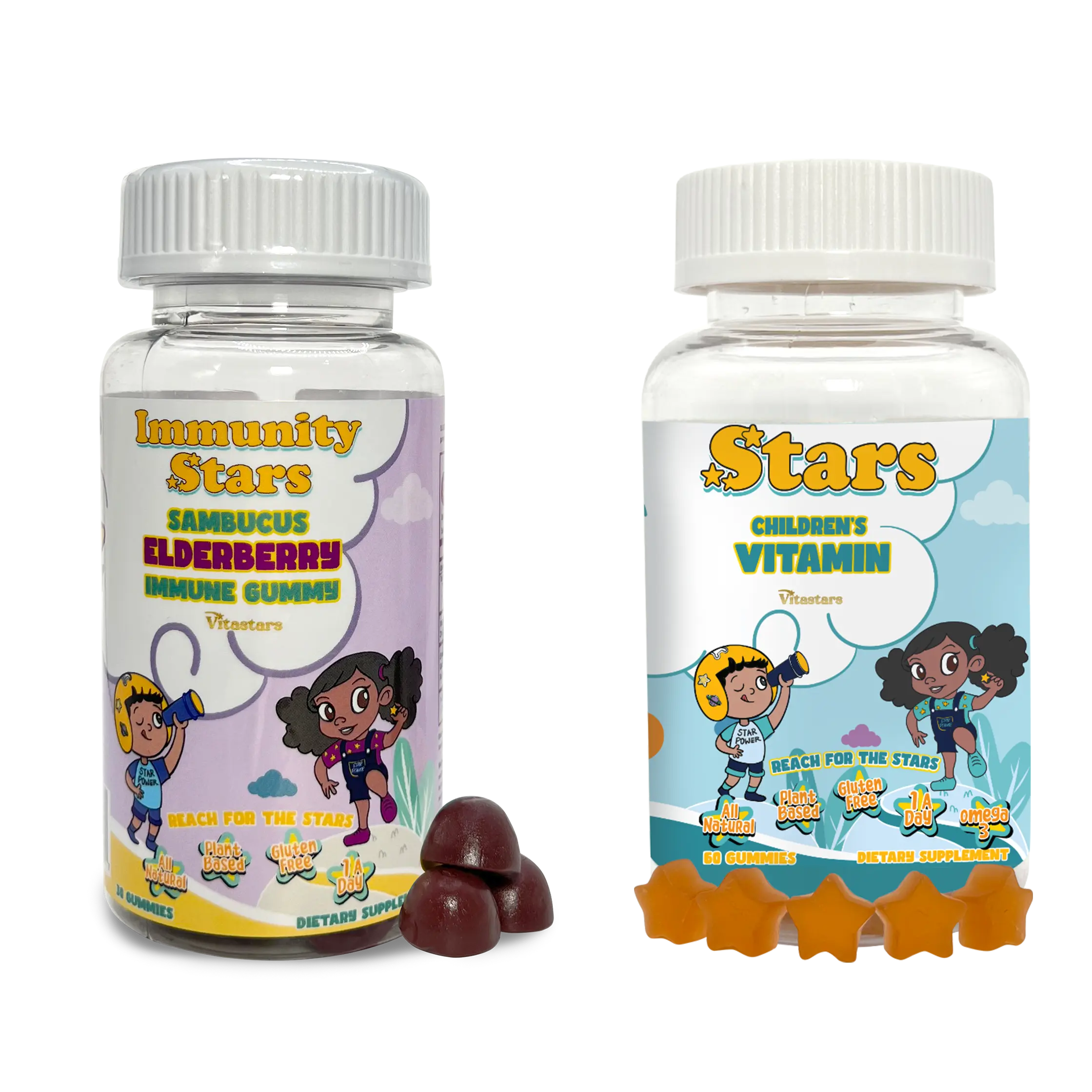 Kids Multivitamin & Immune Boost Bundle Kids Vitamin Gummies + Elderberry Gummies with Vitamin C & Zinc Bundle