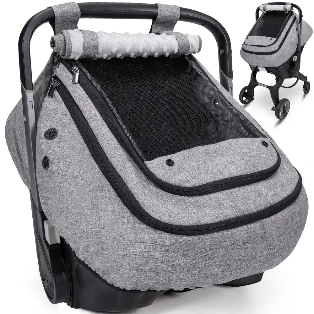 Stroller Rain Cover & Car Seat Canopy - Waterproof, Cold-Resistant, Easy-to-Install Baby Travel Accessory for 6-9 Months Infants, Cozy Warm Rain Cover Stroller Accessories
