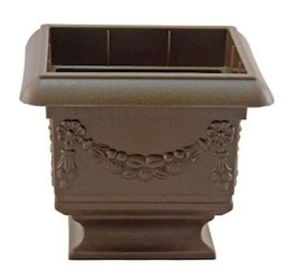 212 Main AI-DL102BRZ Single Unit Bronze Finish Decorative Square Pedestal Planter, 5lb Plant Holder for Home Modern Decor