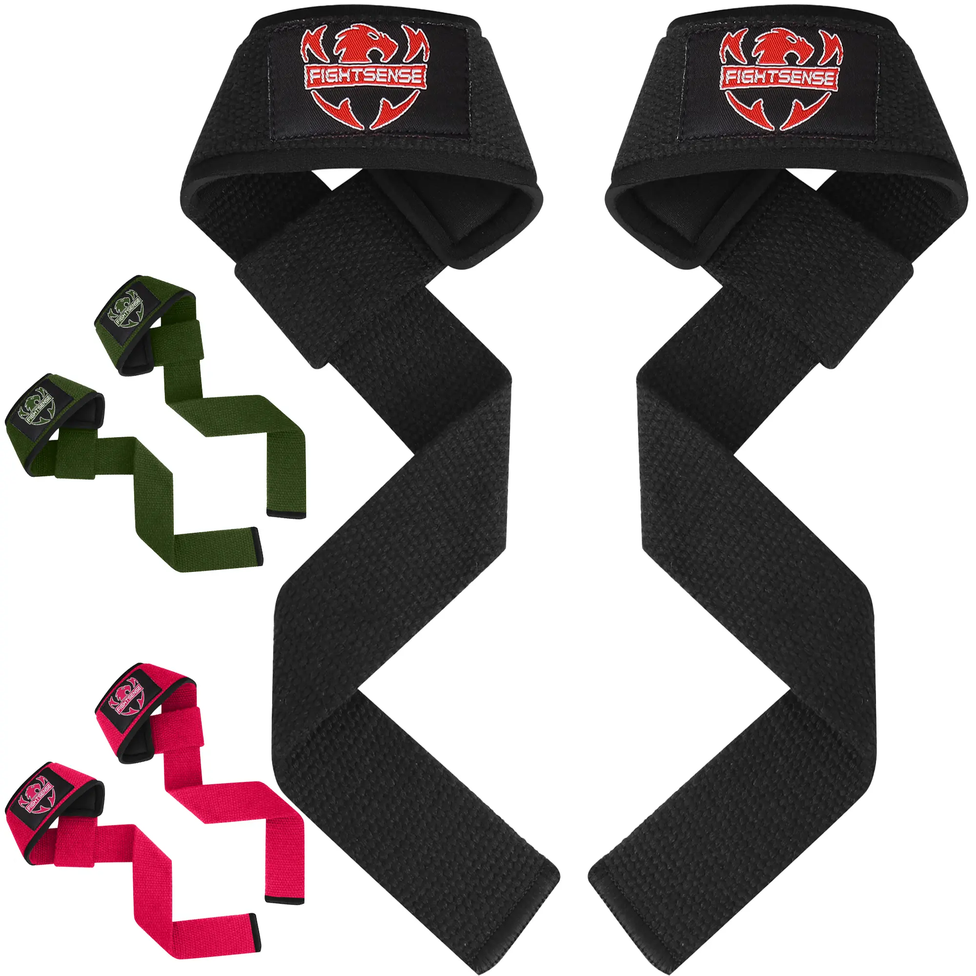 Fightsense Durable Weightlifting Straps with Neoprene Padding for Enhanced Grip & Support