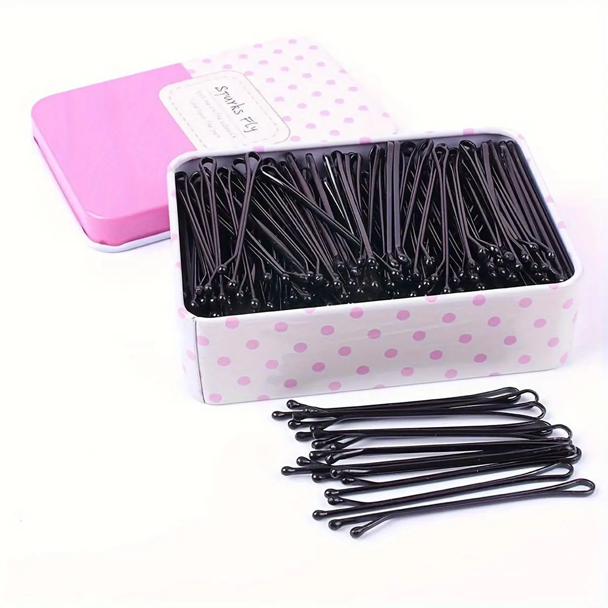 Solid Color Hairpins with Cute Box, Hair Pin Set, 100pcs Mini Metallic Bobby Pins for Thick Hair, Heatless Hair Styling Tools for Women & Girls