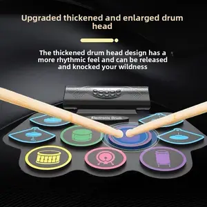 Children's Electronic Drum Beginner Portable Drum Set Hand Roll Percussion Pad DTX2020 Software Home Practice Game electronic drum