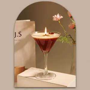 Handmade Coffee Martini Candle Decor, Decorative Natural Soy Wax Aromatic Inviting Fragrance Rich Aroma Unique Gift, Perfect Home Decor Accessory, 1 Piece
