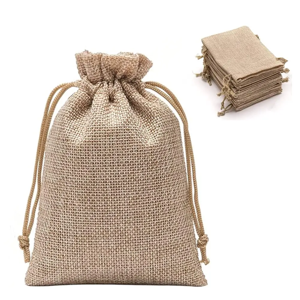 75 Pack Rustic Burlap Drawstring Bags - Hessian Jute Linen Gift Accessories, Party Supplies, Specialty Kitchen Utensil Storage Pouches with Secure Closure (3.7x5.4"), Gift Wrapping Supplies