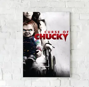 Child's Play 6 Horror Movie Vintage Poster, Curse of Chucky Slasher Film Nica Pierce and Chucky Good Guy Doll Halloween Gift Decor Unframed