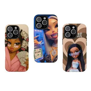 Bratz Doll Confident Vibe Phone Case,y2k Aesthetic Themed Phone Case Premium Matte Texture, Protection, Shockproof, Anti-Drop, Anti-Fingerprint For IPhone 17-12, Pro Max, Pro Plus, and Samsung S25-22 Protection Safety
