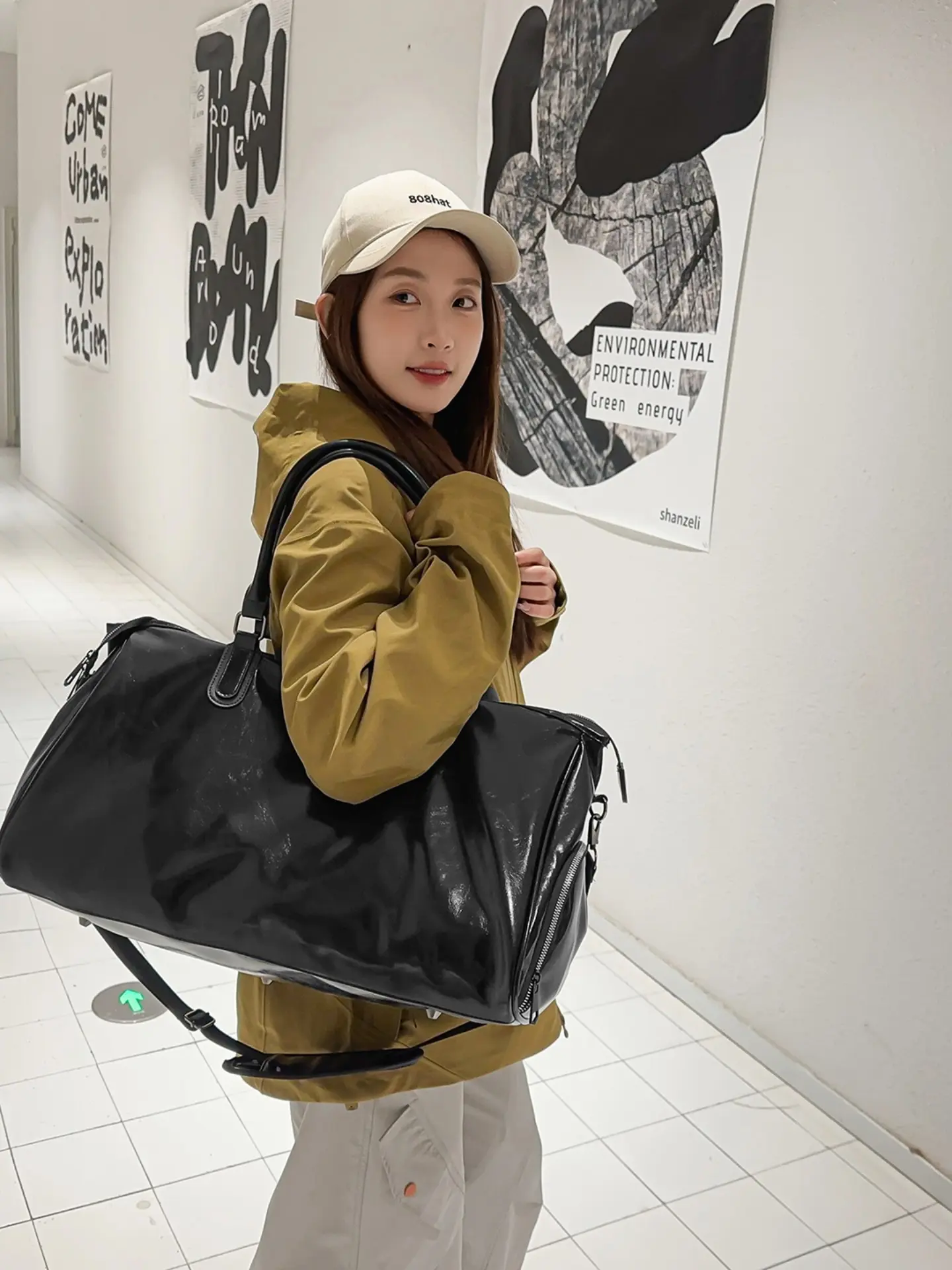 22.83inch Travel Tote Bag, Casual PU Duffel Backpack, Large Capacity Short Trip Bag, Dry Wet Separated Luggage Organizer, Lightweight Student Handbag, Travel Duffle Bag, Duffel Bags