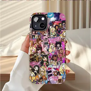 Bratz Cartoon Retro Colorful Mobile iPhone Case for iPhone 17. Shockproof Double-Layer PBT+TPU Phone Cover, Fits iPhone 17/16/15/14/13/12/11 Pro Max/Plus Protection Durable