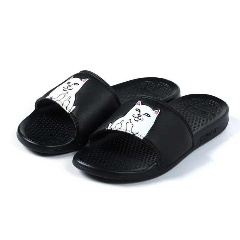 Men's Lord Nermal Black Slides Shoes - Casual Slippers for Daily Wear