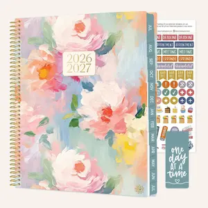 2026–27 Soft Cover Planner, 8.5" x 11" | Painted Peonies