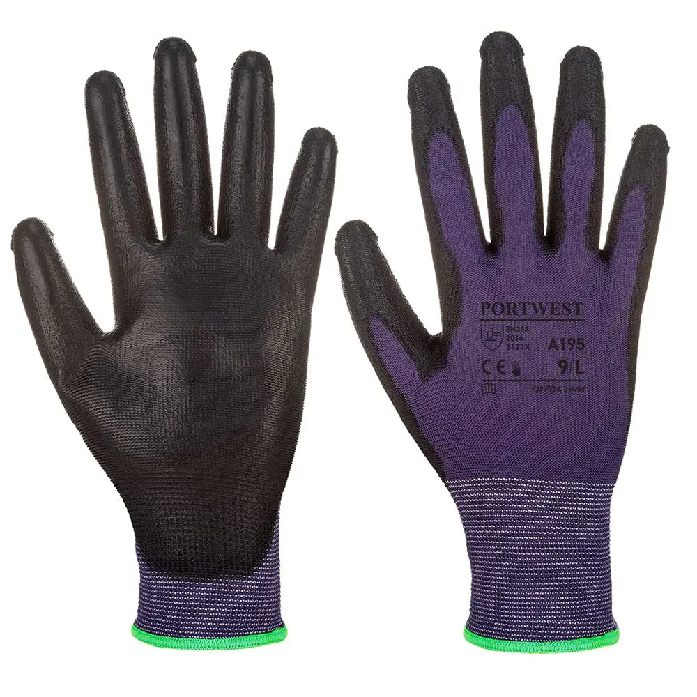 A195 Touchscreen PU Glove Purple/Black, Large
