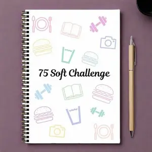 75 Soft Challenge Coil Notebook Goal Challenge Plan Book for Habit Formation Self-Improvement Weekly Planner Office Stationery Supplies