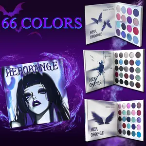 HERORANGE66-Color Eyeshadow Palette with Matte & Shimmer Finishes: Dramatic Smoky Gothic Makeup Looks for Halloween, Christmas Parties & Night Events. Long-Lasting Vibrant Shades, Ideal Festive Gift！
