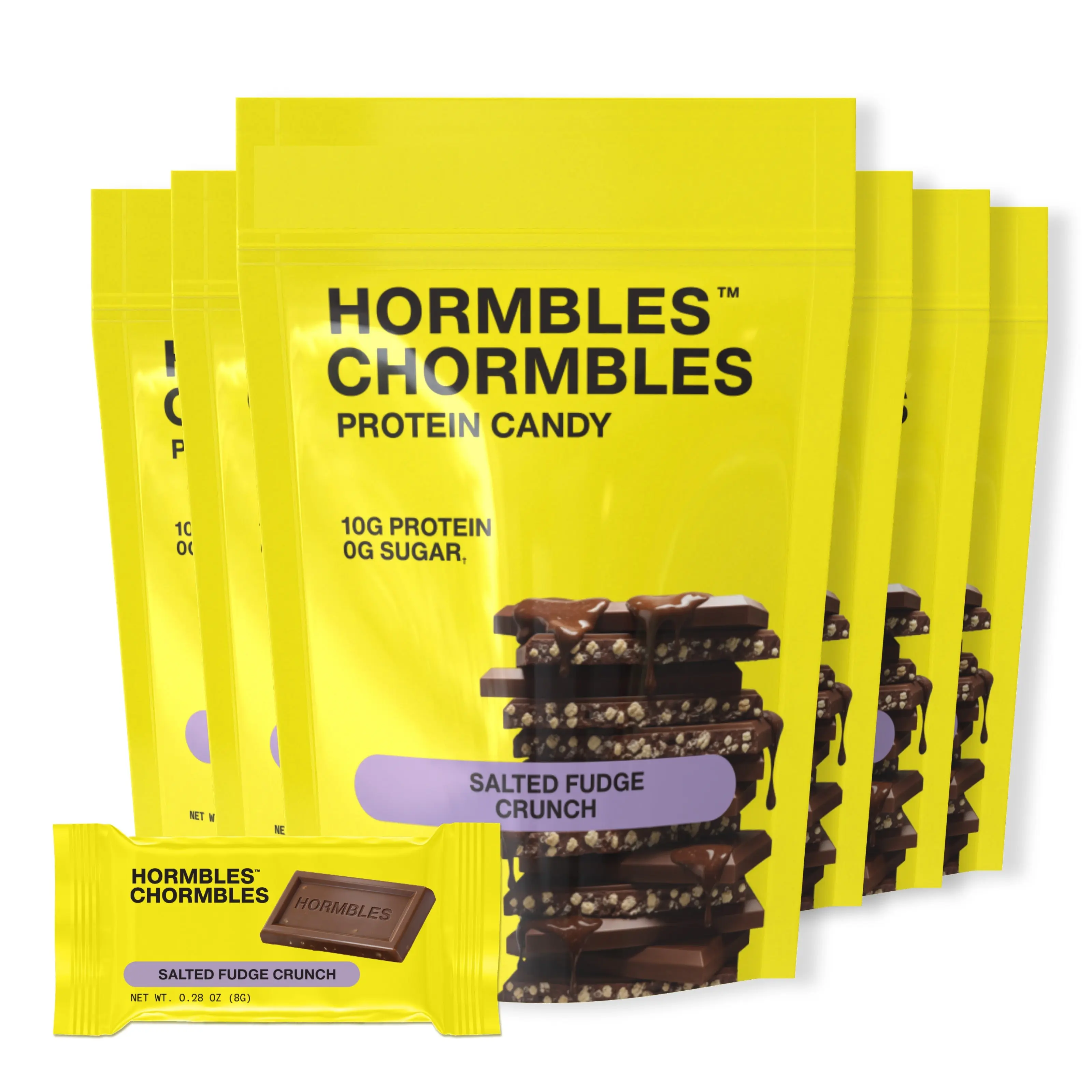 Hormbles Chormbles Protein Candy Minis - Salted Fudge Crunch (10g Protein, 0g Sugar, Keto Friendly) - 6 Bags / 66 Minis