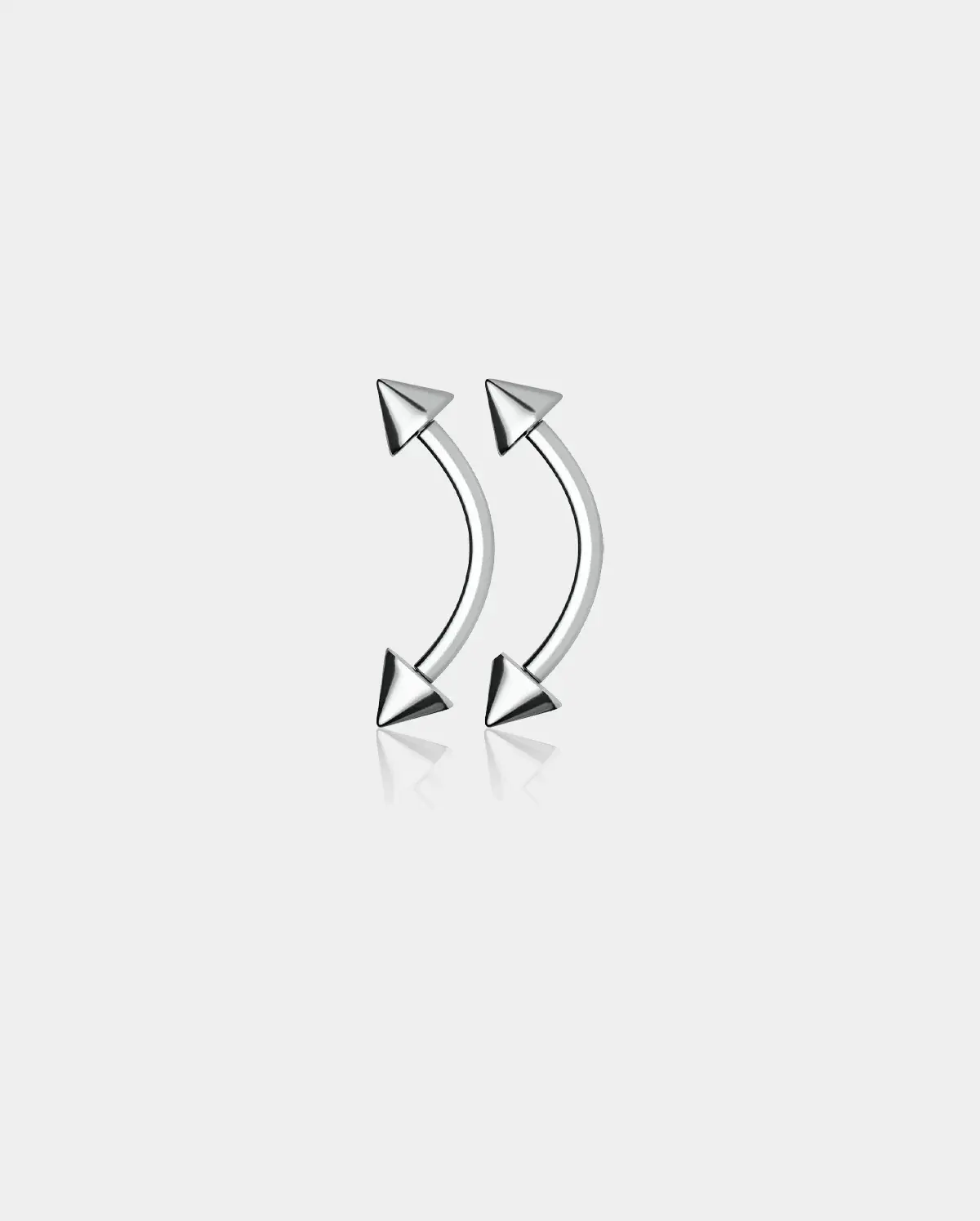 14G 2PCS Spike Internally Threaded Titanium Eyebrow Ring