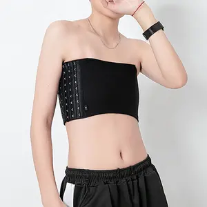 【M-XL】Strapless Women Lesbian Tomboy Strengthen Flat Chest Short Vest Breast Underwear