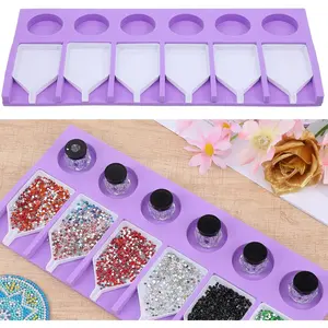 1 Set  Tray, Painting  Accessories Tray Organizer, 6 Slots Bead Sorting Organizer Kit,  Bead Organize Trays, Plastic Rhinestone Trays Set for   Crafts