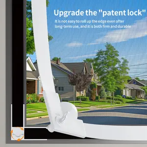 Magnetic Window Screen with Corner Lock Buckles – Easy Peel & Stick, No Drilling, Strong Magnetic Seal, Removable & Washable, Multiple Sizes, 1-Pack, Home