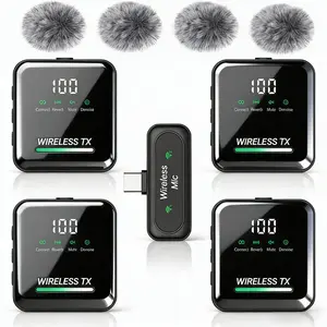 Wireless Lavalier Microphone for iPhone: Mini Microphone Noise Reduction - 328ft Transmission & 20H Battery Life for Video Recording, 3-in-1 Universal Camera & Android