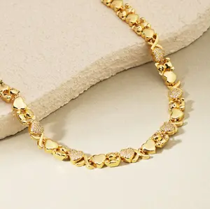 Bear Hug Heart Zircon XO Necklace Girly Style, Birthday Gift （Only Necklace）