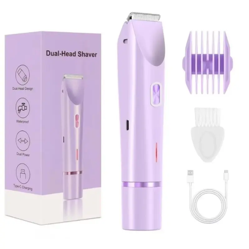 Dual Mustache Trimmer, Dual Head Trimmer, Multi-Functional Hair Remover, USB Charging, Mini Model, 400mah, Women's Hair Removal Device, Portable Design, Body Hair Trimming, Bikini Trimmer