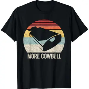 Retro More Cowbell Shirt Funny Drummer Gift Vintage T-Shirt