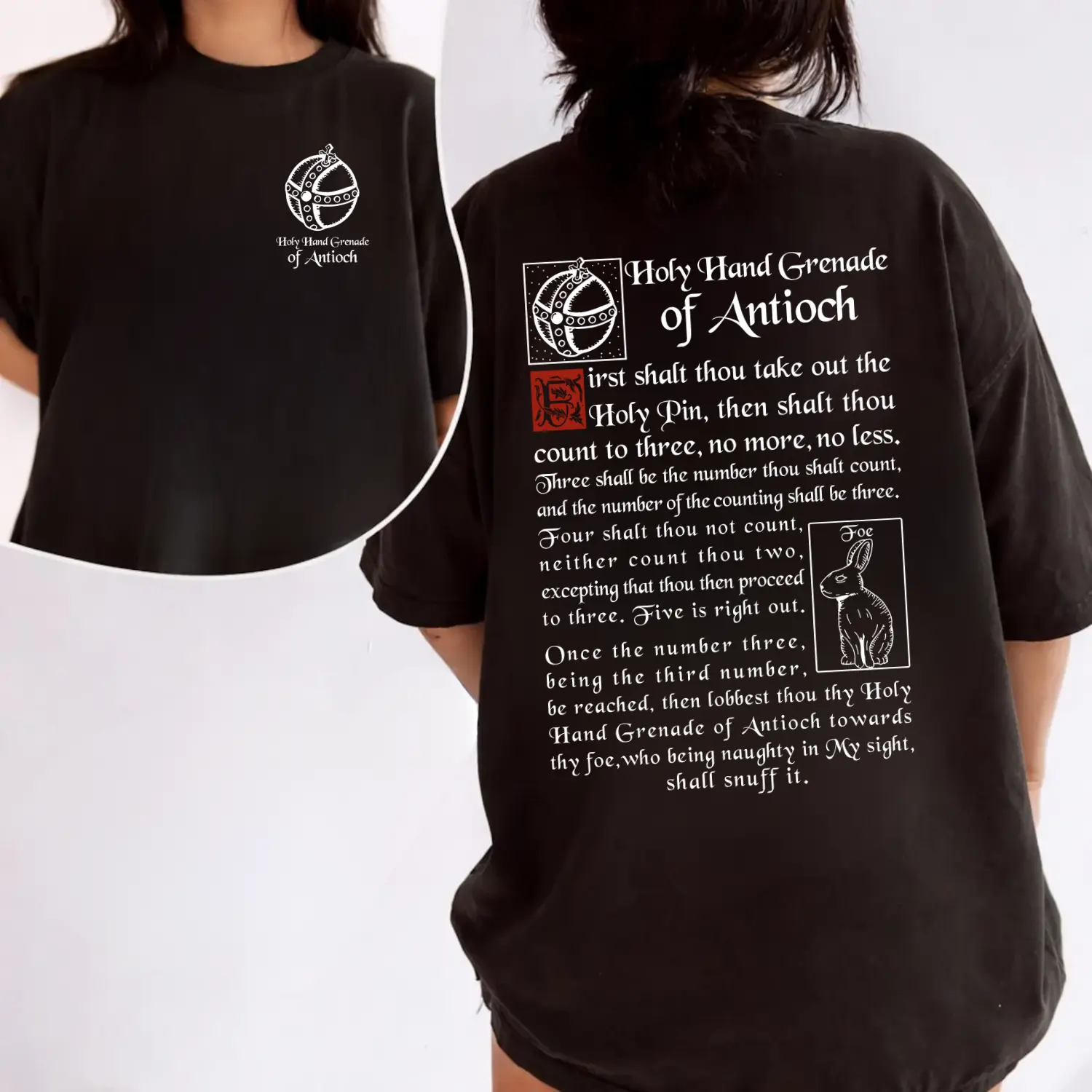 [2 Sides] The Holy Hand Grenade of Antioch Shirt, Meme Tee, Funny 1975 Weirdcore Y2K Aesthetic Gift Unisex Sweatshirt Hoodie