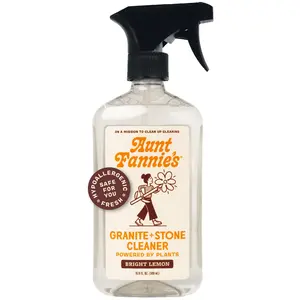 Aunt Fannie's Granite & Stone Cleaner, Lemon Scented Plant Based Spray for Cleaning Granite, Stone, Marble, Soapstone, Quartz, Slate for your Household