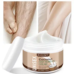 1.764oz Coconut Moisturizing Hair Removal Cream, Quick 5-Minute Hair Remover, Smooth, Gentle & Effective for Underarms, Chest, Legs, Arms, Body