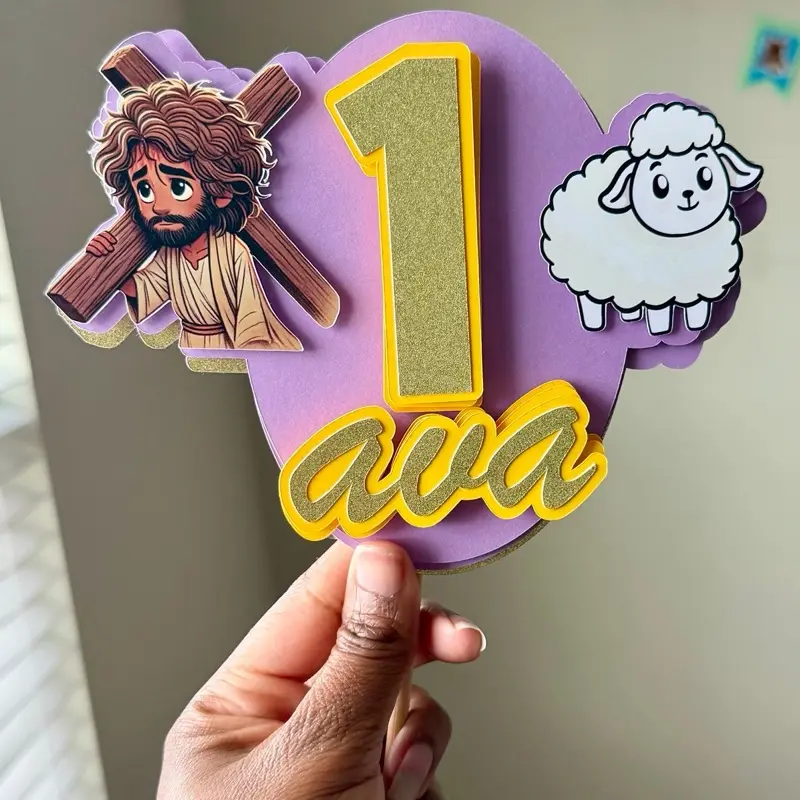 Jesus Cake Topper, Baking Decoration for Birthday Parties