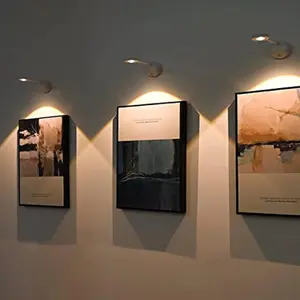 Rechargeable Wireless Picture Light with Motion Sensor, Rotatable Tube, Stepless Dimming LED Art Display Light for Frames and Wall Decor, Battery Operated Accent Lighting for Gallery or Home Use