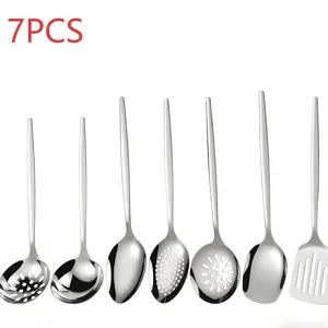 Portuguese Stainless Steel Kitchen Set, Home Cooking Utensils, Stirring Spoon, Strainer, Rice Spoon, Soup Spoon, Durable & Practical
