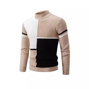 Men's Color - Block Mock Neck Sweater
