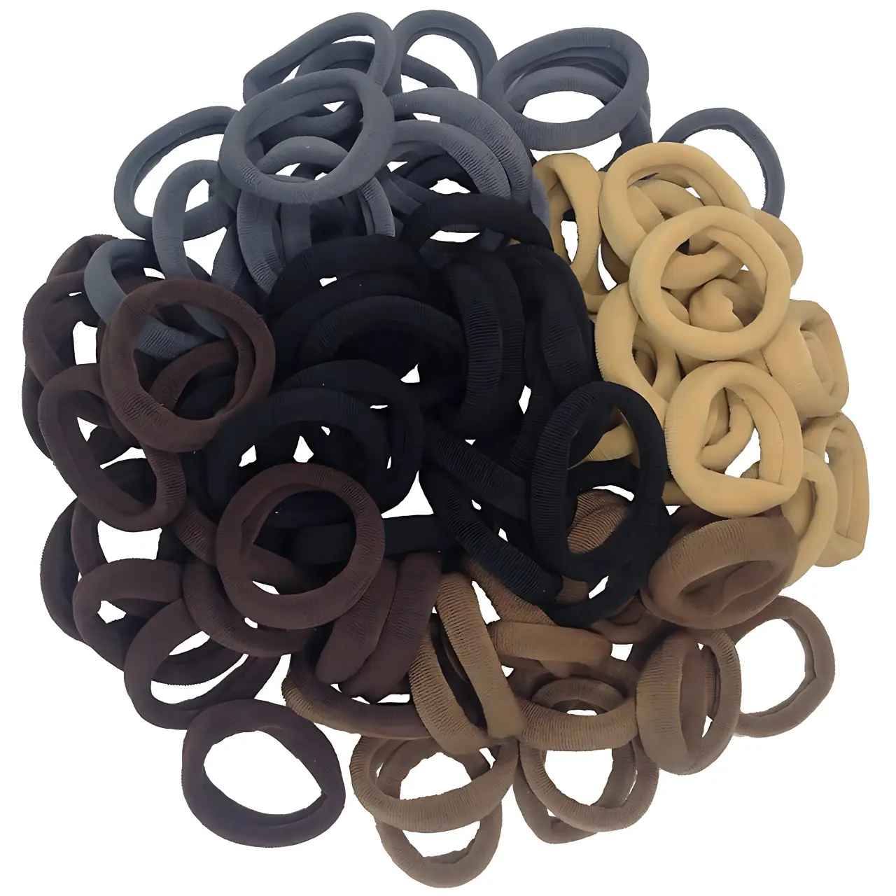 100PCS Seamless Cotton Simply Ponytail Holders Headband Scrunchies Hair Accessories No Crease Damage for Thick Hair