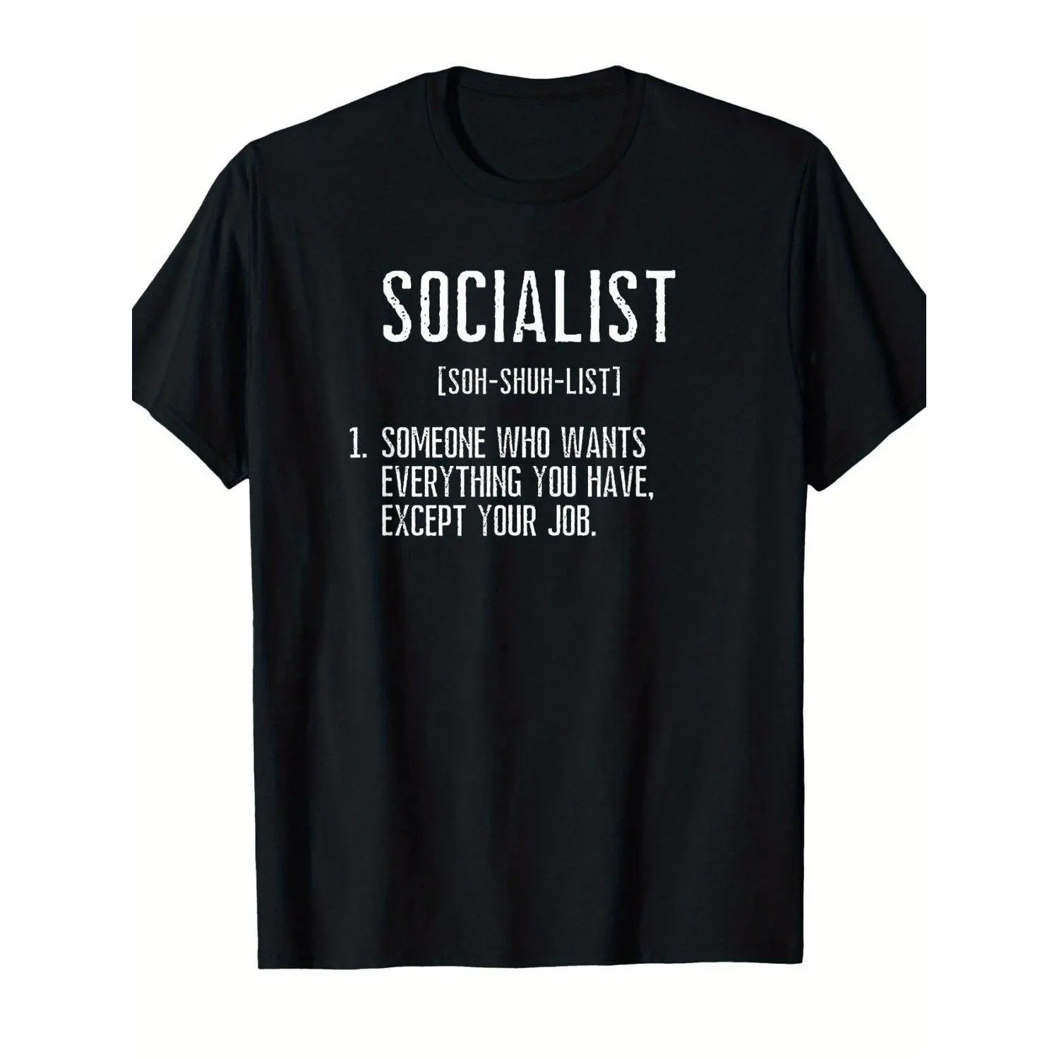 T Shirt Funny Socialist Definition TShirt AntiSocialist Theme Short Sleeve Round Neck Casual Style Humorous Liberal Clothing Suitable for Parties And Casual Attire