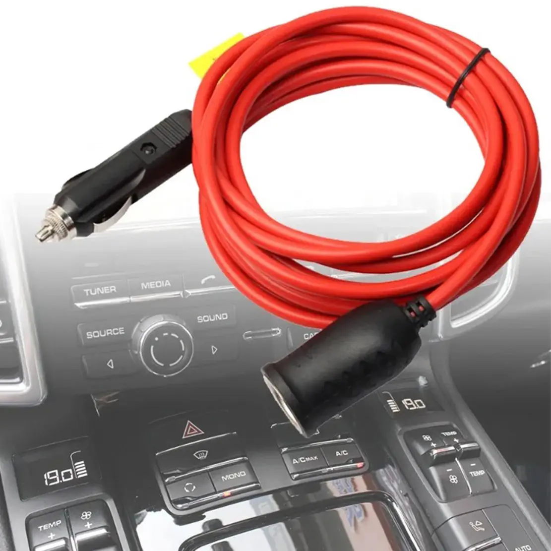 150cm Extension Cable, Heavy Duty Durable Materials 12V/24V Copper Connection Efficient Power Delivery Car Cable with Automobile Auxiliary Power Outlet, Car Interior Accessories for Car, Truck