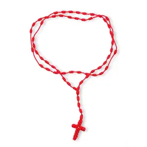 Red Rosary Cross