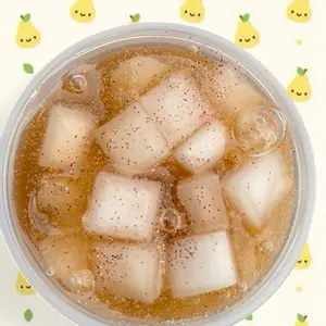Caramel Pear Squares | Clear jelly cube slime