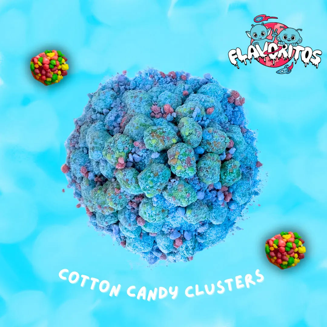Cotton Candy Nerd Clusters - Flavoritos Sweet Candy Gummy Soft and Crunchy Powdery Snack Bonbon