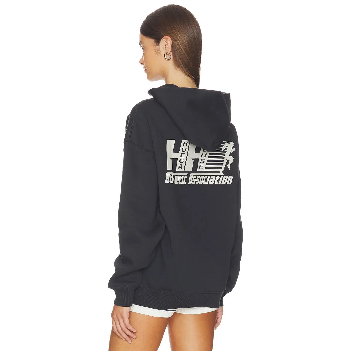 Huega House Warm Up Hoodie in Black